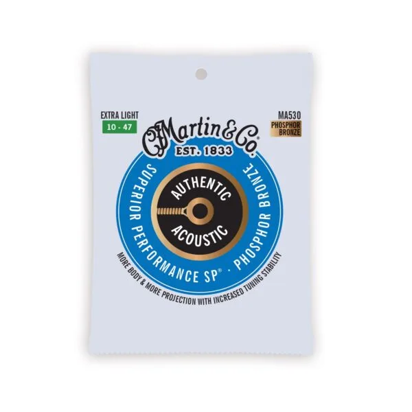 Martin Authentic Phosphor Bronze Acoustic Guitar Strings - 10-47