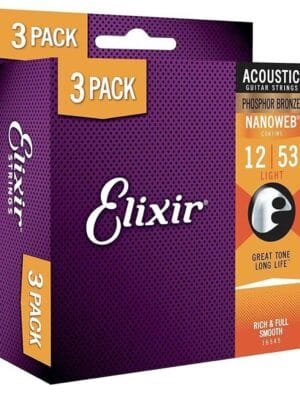 Elixir Nanoweb Phosphor Bronze 12-53 Promo Pack