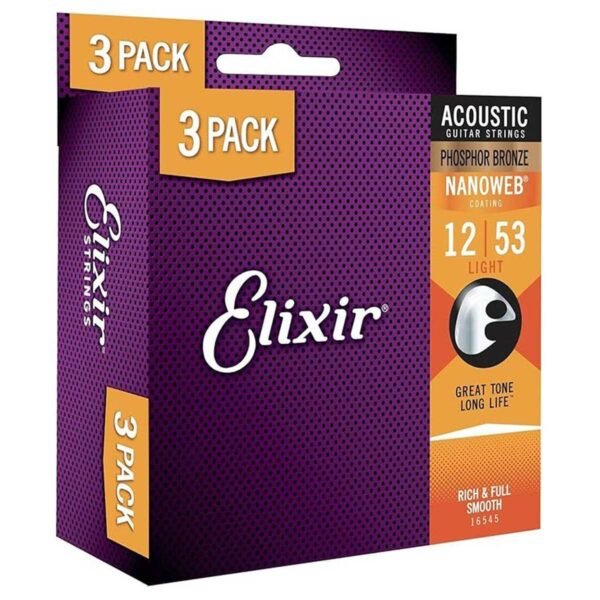 Elixir Nanoweb Phosphor Bronze 12-53 Promo Pack