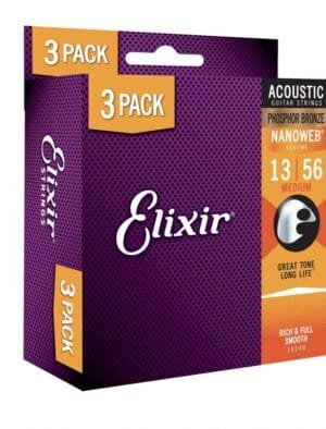 Elixir Nanoweb Phosphor Bronze 13-56 Promo Pack
