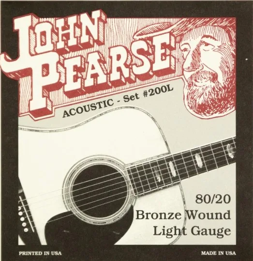 John Pearse Strings 80/20 Bronze Acoustic Set #200L Light 12-53