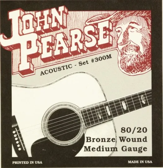 John Pearse Strings 80/20 Bronze Acoustic Set #300M Medium 13-56