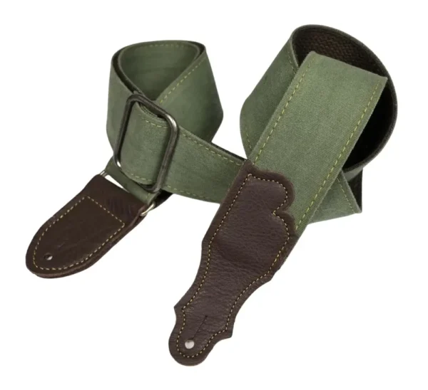 Franklin 2" Olive Distressed Canvas / Chocolate Leather End Tab