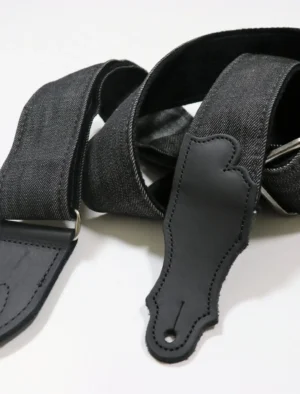 Franklin - 2" Black Distressed Denim / Black Leather End