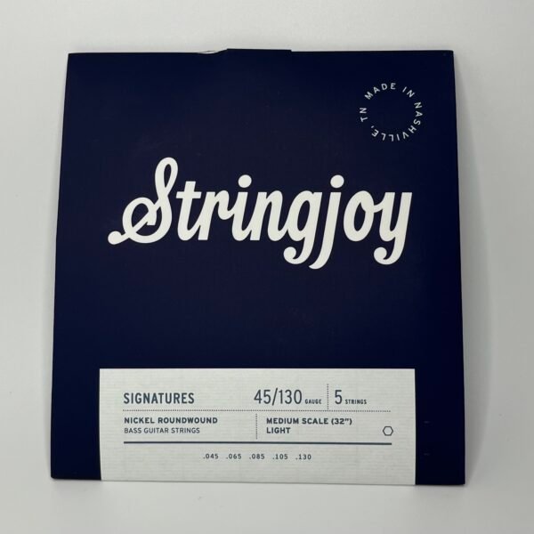 Stringjoy - (45-130) - 5 String Medium Scale Nickel Wound Bass Guitar Strings