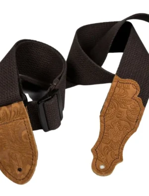 Franklin - 2" Chocolate Cotton / Embossed Caramel Suede End Tab