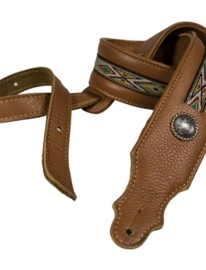 Franklin - 2" Padded Caramel Leather / Nat Hitch Weave / Concho