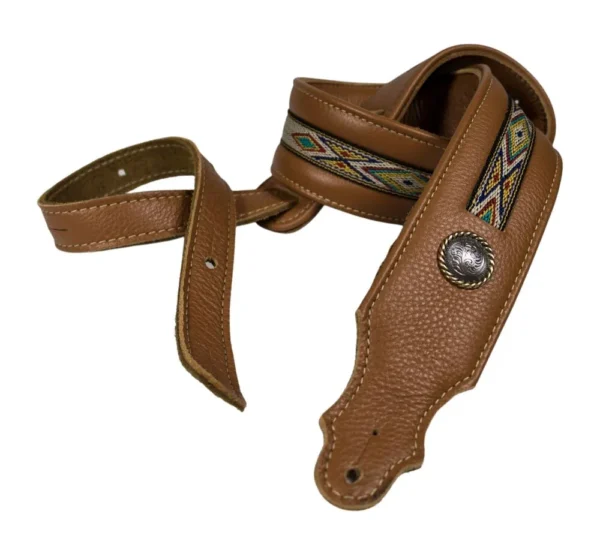 Franklin - 2" Padded Caramel Leather / Nat Hitch Weave / Concho