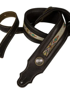 Franklin - 2" Padded Choc Leather / Nat Hitch Weave / Concho