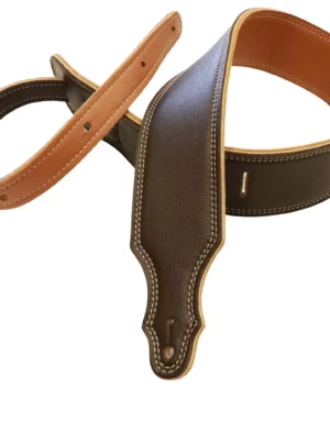 Franklin - 2.5" Choc / Gold Reversible Leather / Natural Stitch