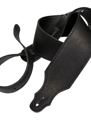 Franklin - 2.5" Black Leather / Black Stitch / Leatherette Backing