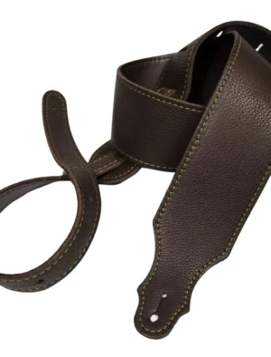 Franklin - 2.5" Chocolate Leather / Gold Stitch / Leatherette Backing