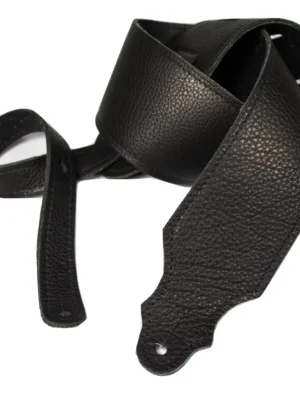 Franklin - 3" Black Leather / Black Stitch / Leatherette Backing