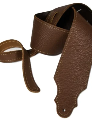 Franklin - 3" Caramel Leather / Gold Stitch / Leatherette Backing