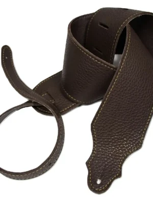 Franklin - 3" Chocolate Leather / Gold Stitch / Leatherette Backing