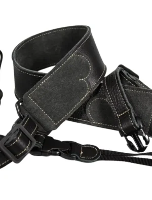 Franklin - 2.5" Banjo Black Glove Leather / Contrast Suede Ends / Concho