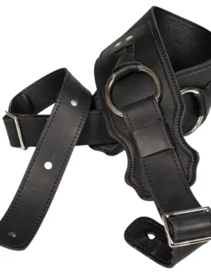 Franklin - 3.5" Black Leather Bass w/Ring / Black Stitching