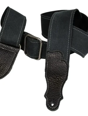 Franklin - 2" Black Distressed Canvas / Black Leather End