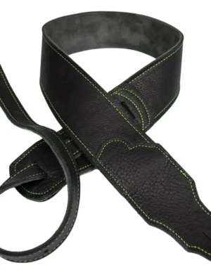 Franklin - 2.5" Black Glove Leather / Green Stitching