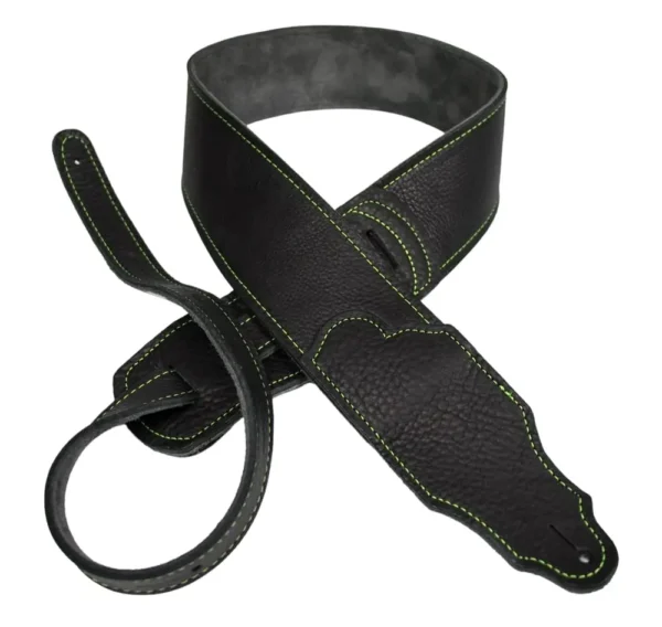 Franklin - 2.5" Black Glove Leather / Green Stitching