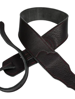 Franklin - 2.5" Black Glove Leather / Red Stitching