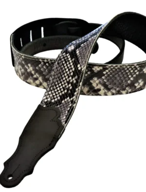 Franklin - 2" Black Snakeskin Leather / Ball Glove End Tab