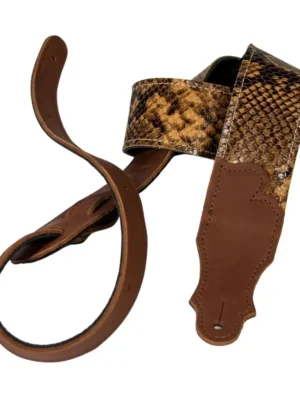 Franklin - 2" Cognac Snakeskin Leather / Ball Glove End Tab