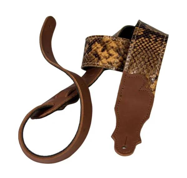 Franklin - 2" Cognac Snakeskin Leather / Ball Glove End Tab