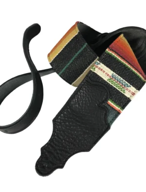 Franklin - 3" Saddle Blanket / Suede Back / Black Leather End Tab / Black Stripe