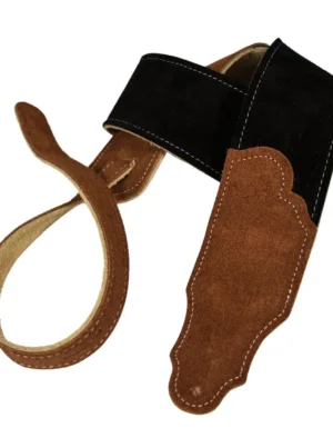 Franklin - 2.5" Black Suede / Rust End Tabs / Natural Stitching