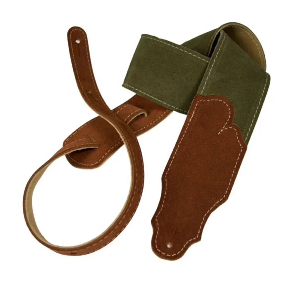 Franklin - 2.5" Olive Suede / Rust End Tabs / Natural Stitching