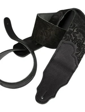 Franklin - 2.5" Black Embossed Suede / Black End Tab