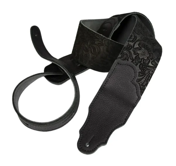 Franklin - 2.5" Black Embossed Suede / Black End Tab