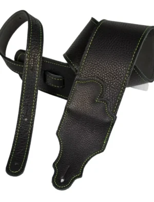 Franklin - 3" Black Glove Leather / Green Stitching