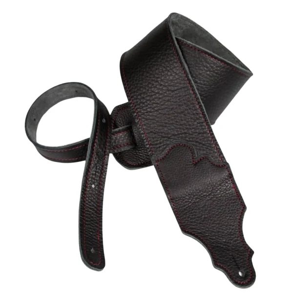 Franklin - 3" Black Glove Leather / Red Stitching