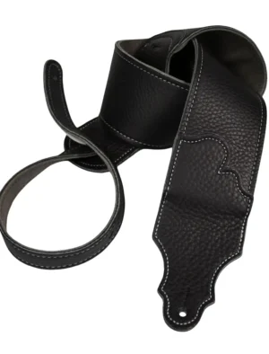 Franklin - 3" Black Glove Leather / Silver Stitching