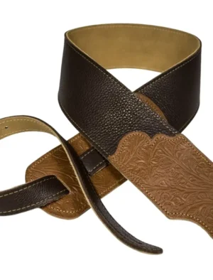 Franklin - 3" Chocolate Glove Leather / Caramel Tooled End Tab