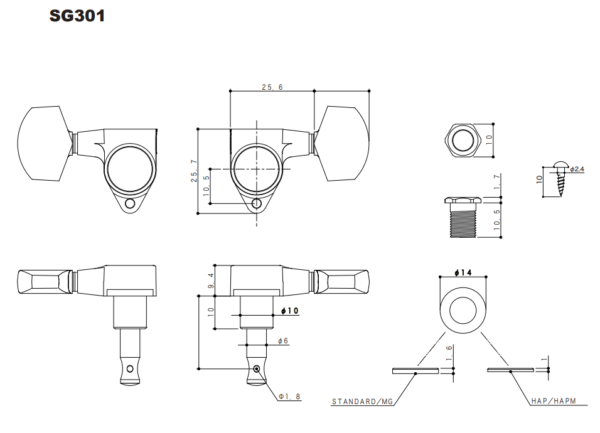 Gotoh SG301-AB20 Cosmo Black 3x3 - Image 2