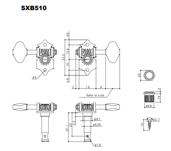 Gotoh SXB510-06M Nickel 3x3 - Image 2