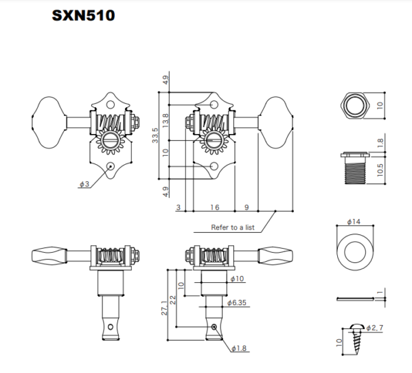 Gotoh SXN510-06N Nickel 3x3 - Image 2