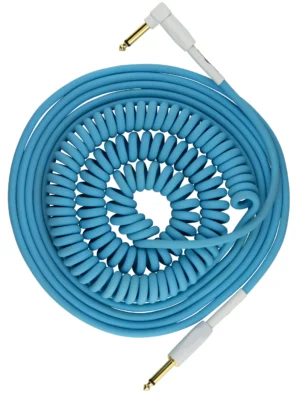Pig Hog Half Coil 30ft Instrument Cable - Daphne Blue