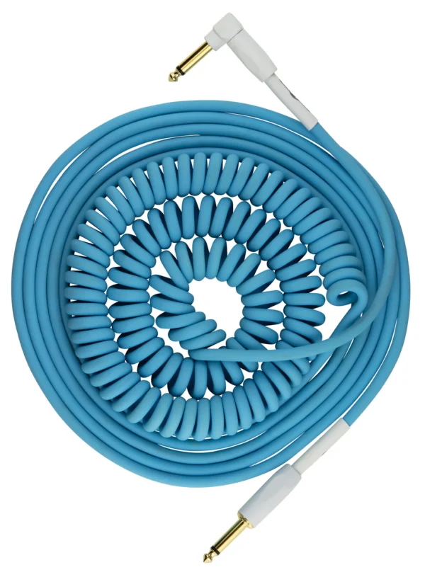 Pig Hog Half Coil 30ft Instrument Cable - Daphne Blue