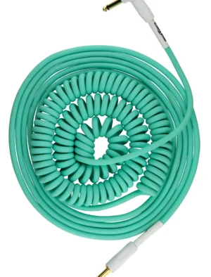 Pig Hog Half Coil 30ft Instrument Cable - Seafoam Green