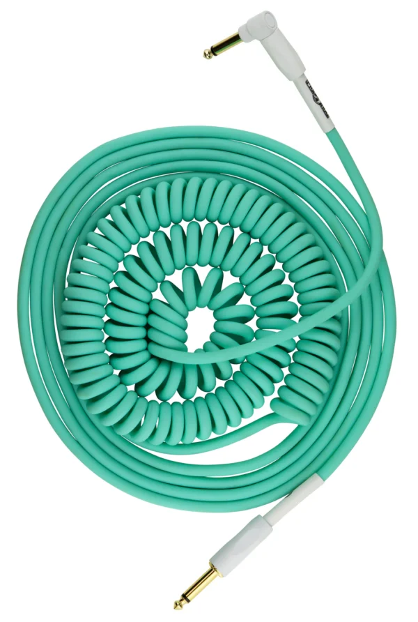 Pig Hog Half Coil 30ft Instrument Cable - Seafoam Green