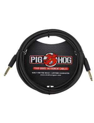 Pig Hog Black Woven 10ft Instrument Cable
