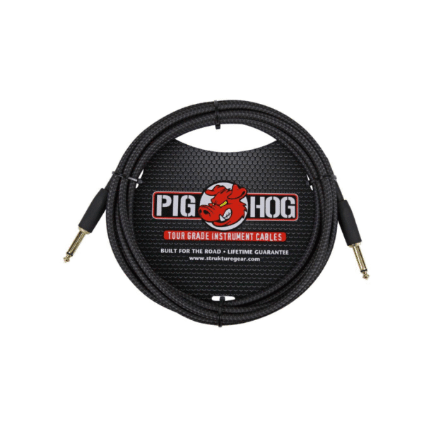 Pig Hog Black Woven 10ft Instrument Cable