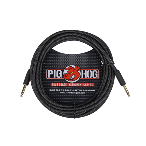 Pig Hog Black Woven 20ft Instrument Cable