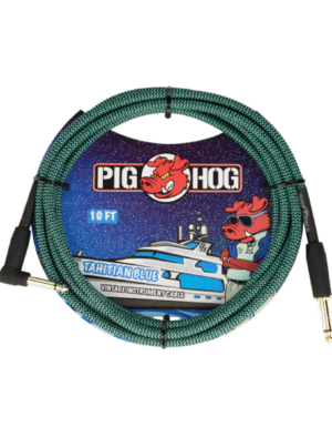 Pig Hog Tahitian Blue 10ft Instrument Cable Right Angle