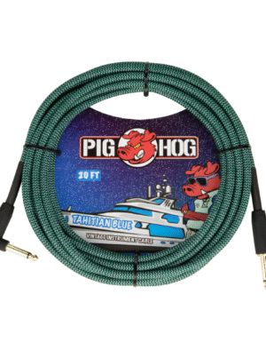 Pig Hog Tahitian Blue 20ft Instrument Cable Right Angle