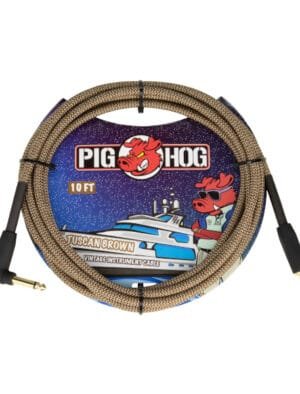 Pig Hog Tuscan Brown 10ft Instrument Cable Right Angle